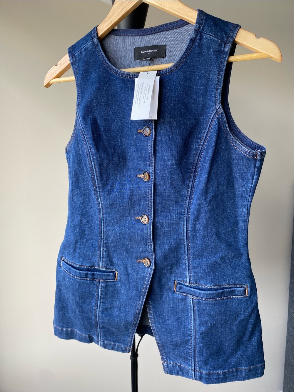 Banana Republic Indigo Blue Sleeveless Denim Vest